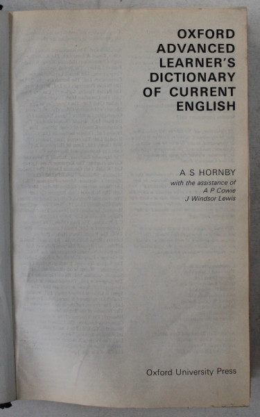 OXFORD ADVANCED LEARNER &#039;S DICTIONARY OF CURRENT ENGLISH by A.S. HORNBY , 1977