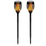 Set 2 lampi solare pentru gradina , efect de flacara , 74 cm
