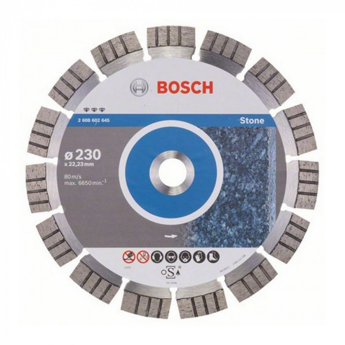 Bosch Best disc diamantat 230x22.23x2.4x15 mm pentru piatra