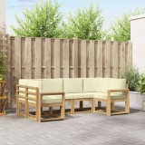 vidaXL Set de canapele de exterior cu pernă 6 pcs Alb și crem 3388124