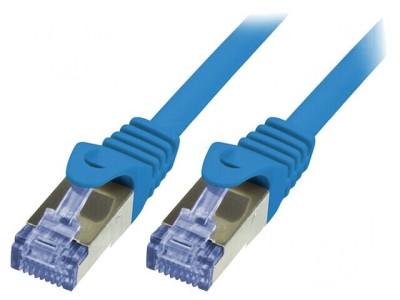 Patch cord S/FTP 6a LSZH albastru 0,5m 26AWG foto