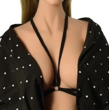 Top Harness Tania Elastic si Reglabil, Sistem inchidere Tip Carlig, Aspect Mat, Negru, XS-L, Guilty Toys