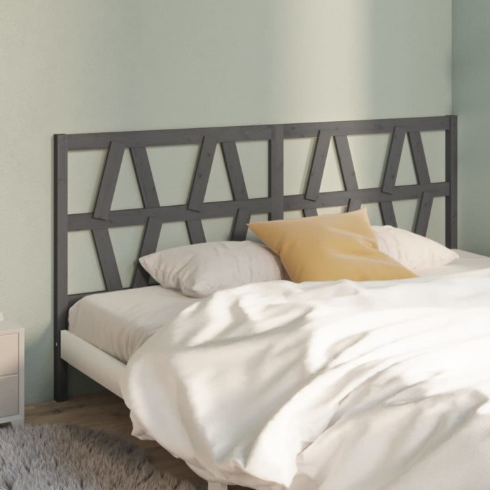 vidaXL Tăblie de pat, gri, 206x4x100 cm, lemn masiv de pin 818642