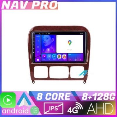 Navigatie Mercedes Clasa S 1998 2005 KIT 220 EDOTEC-LITE Android Ecran 720P Octa Core 8 128 Carplay CarStore Technology foto