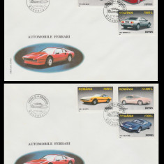 1999 Romania - 2 FDC Automobile Ferrari LP 1499, masini sportive de lux