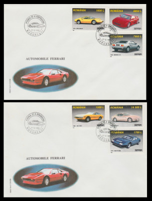 1999 Romania - 2 FDC Automobile Ferrari LP 1499, masini sportive de lux foto