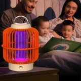 Cumpara ieftin Lampa anti-tantari, unda UV pentru a atrage tantarii, soc electric puternic, 360&deg;, sigura si ecologica, 1200mAh, incarcare USB, portocaliu