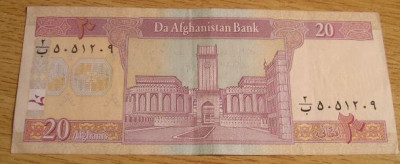 M1 - Bancnota foarte veche - Afganistan - 20 afgani foto
