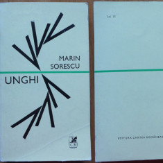 Marin Sorescu , Unghi ; Poezii , 1970 , editia 1 cu autograf catre Radu Boureanu