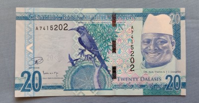 Gambia - 20 Dalasi ND (2015) - portretul președintelui Jammeh foto