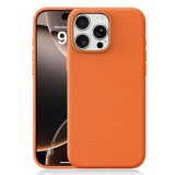 Husa compatibila cu iPhone 16 Pro, MagSafe, Design Woven, Soft Touch, Antisoc, Portocaliu