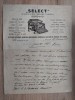 Factură mașină de scris &quot;Select&quot; din 1920