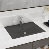 Cumpara ieftin Chiuvetă baie lux orificiu robinet gri mat 60x46 cm ceramică