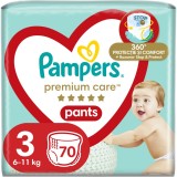 Scutece-chilotel Pampers Premium Care Pants Mega Box, Marimea 3, 6-11 kg, 70 buc