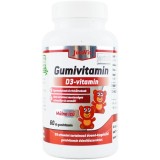 Vitamina D3 Gumata cu Aroma de Zmeura 60 ursuleti