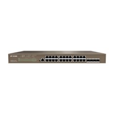Switch 24 porturi PoE Gigabit, 4 porturi SFP Gigabit, 1 port consola,1U , L3 Management - IP-COM G5328P-24-410W