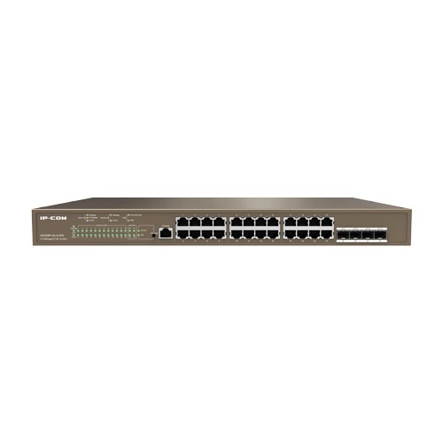 Switch 24 porturi PoE Gigabit, 4 porturi SFP Gigabit, 1 port consola,1U , L3 Management - IP-COM G5328P-24-410W