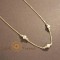Colier cu perle aurii satinate , elegant si clasic, 45 + 5 cm, cu lant de reglaj
