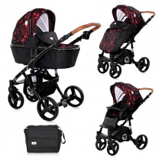 Carucior copii Lorelli Rimini Set 2in1 Ruby Red &amp;amp; Black foto