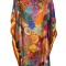 Rochie tip poncho T dama, Dacali, rosu/galben, one size