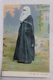 Carte postala, Femeie turca in costum traditional, perioada interbelica