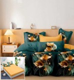 Cumpara ieftin Lenjerie Pat Dreamster Sx186, Bumbac, 6 Piese, Cu Elastic, Galben, Verde