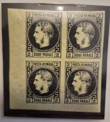 Romania 1866 - Regele Carol I, 2 par, colt de coala, MNH** stare excelenta foto