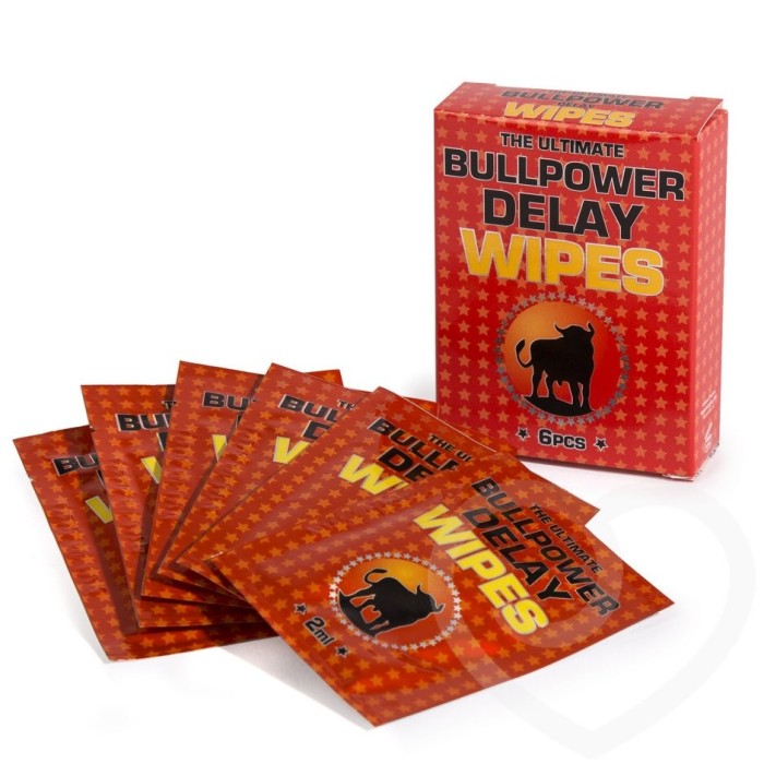 6 Servetele Anti-Ejaculare Bull Power Wipes Delay#