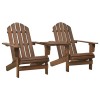 Set Scaune Adirondack vidaXL, Lemn Brad Masiv Maro, Gradina/Terasa, 181x91.5x90cm, Rezistent Intemperii, Confortabil