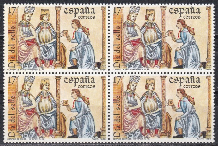 Spania 1986 - Ziua Timbrului, Bloc de 4, MNH