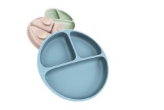 Set 3 Farfurii pentru copii cu ventuza - (Testat dermatologic) Pachet de 3 farfurii pentru copii cu ventuza, 3 culori- 100% fara BPA