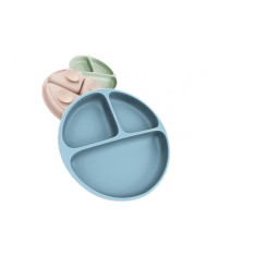 Set 3 Farfurii pentru copii cu ventuza - (Testat dermatologic) Pachet de 3 farfurii pentru copii cu ventuza, 3 culori- 100% fara BPA