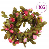 Ghirlande de flori artificiale, 6 buc., roze, 215 cm GartenMobel Dekor, vidaXL