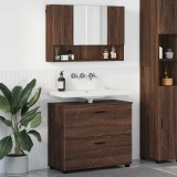 Cumpara ieftin Set de mobilier pentru baie 2 pcs Stejar brun 76.5 x 35 x 64 cm