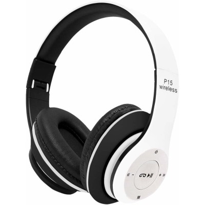 Casti wireless cu microfon si radio P15 alb Pangpai foto