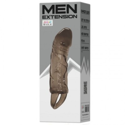 BAILE - PENIS EXTENDER COVER WITH STRAP FOR TESTICLES BLACK 13.5 CM foto
