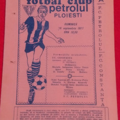 Program meci fotbal PETROLUL PLOIESTI - FC CONSTANTA (18.09.1977)