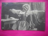HOPCT 12175 ANUL 1907 COSTUM POPULAR -FELICITARE VECHE -FEMEI FRUMOASE -FRANTA -EUROPA - -ROMANTICA- -CIRCULATA