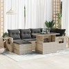 Gossi set canapele de gradina cu perne, 7piese gri deschis poliratan