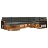 vidaXL Set de canapele de exterior cu pernă 6 pcs Natural și Antracit 3383565