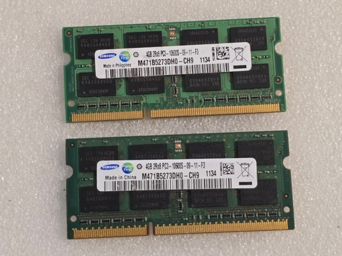 Kit memorie RAM laptop Samsung 8GB (2 x 4GB) DDR3 1333MHz, 1.5V, M471B5273DH0-CH9