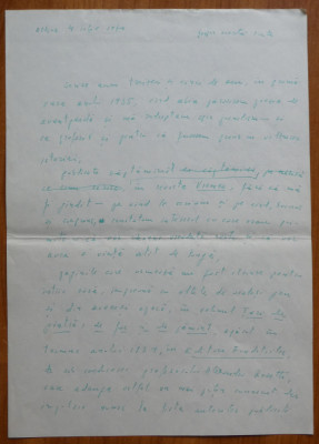 Manuscris olograf Geo Bogza , 5 pagini , 1970 foto