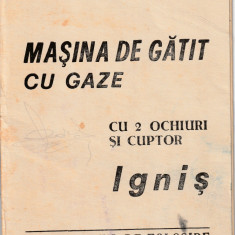 Instructiuni de folosire aragaz Ignis 204_pliant_1972