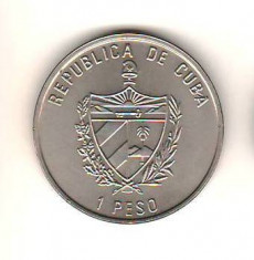 SV * Cuba 1 PESO 1997 color * FLORA DIN CARAIBE * CORDIA SEBESTENA AUNC foto