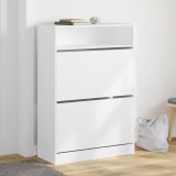 vidaXL Dulap de pantofi cu 2 sertare rabatabile, alb, 80x34x116 cm