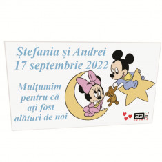 Marturie botez personalizata, Minnie &amp;amp; Mickey 2, cu magnet - ILIF204021- 23h Events foto