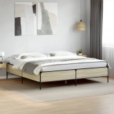 VidaXL Cadru de pat, stejar sonoma, 200x200cm, lemn prelucrat și metal