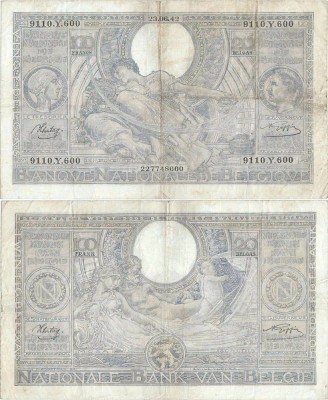 1942 (23 VI), 100 francs (P-107a.26) - Belgia foto