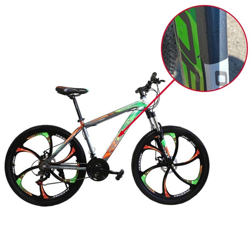 Bicicleta MTB hardtail 26 inch, Shimano 21 viteze, cadru otel,  portocaliu-verde, Tornado Phoenix, RESIGILAT | Okazii.ro