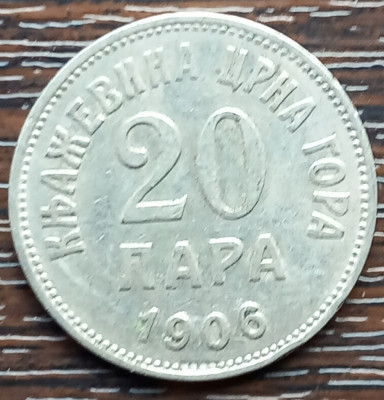 (M2090) MONEDA MUNTENEGRU - 20 PARA 1906, MAI RARA foto